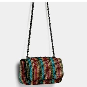 Zara beaded sequin shoulder bag crossbody clutch